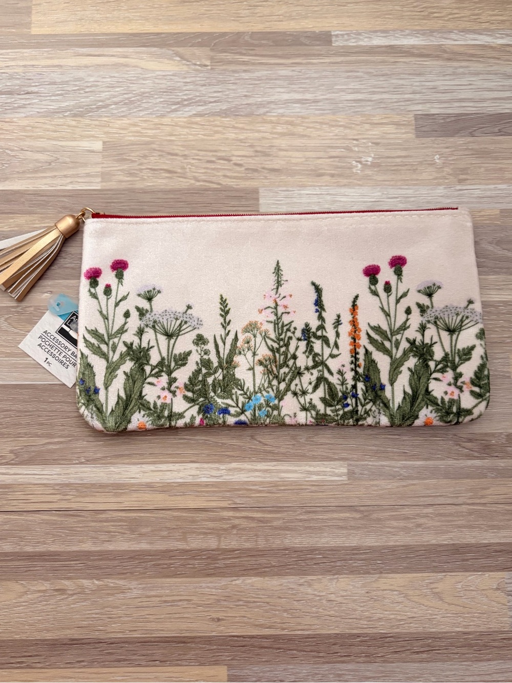 Velvet Wildflower Pouch with Tassel 📝
